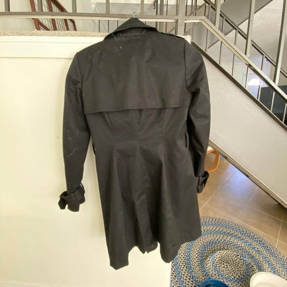 H&M Black Trenchcoat Size 2 - Picture 2 of 2